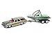 Johnny Lightning JLBT002B-1973CHEVY-SILVER 1973 Chevrolet Caprice Silver Poly with Wood Grain with Boat and Trailer Gone Fishing 1/64 Diecast Model Car