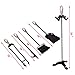 Tangkula Fireplace Set 5 Piece Rustic Heavy Duty Compact Wrought Iron Fire Place Tool Set with Base, Hearth Tool, 25.5