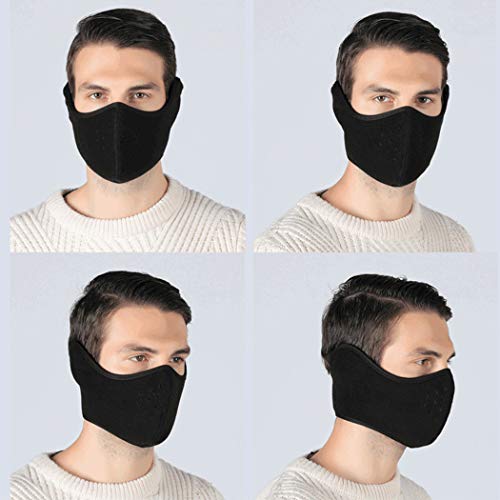 Half Face Mask, Aniwon 3Pcs Mouth Masks with Earmuffs Anti Dust Anti Haze Windproof Ski Breathable Mask Keep Warm for Winter Outdoor Sports and Activities