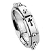 Double Accent 6MM Stainless Steel Cross Rosary Spinner Praying Ring