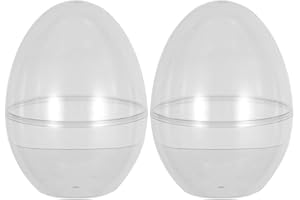 Homoyoyo Clear Plastic Fillable Easter Eggs, 5PCS Large Transparent Egg Ornaments DIY Candy Containers for Easter Decoration 