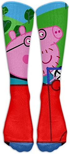 Peppa-pig-coche-familia Over-the-Calf Tube Socks Stockings For Men And Women - Running & Fitness - Best Medical, Nursing, Travel & Flight Socks