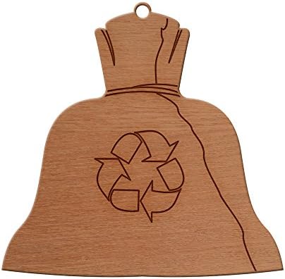 Dust Bin Design Wooden Christmas Tree Ornament, Hanging Xmas Decor