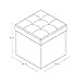 Fresh Home Elements FHE 15” Tufted Folding Storage Ottoman Cube, 15 x 15 x 15, White Vegan Faux Leather, Easy Transformation for Extra Storage, Seating, and Foot Rest, Family, Guests, Decluttering