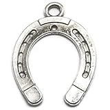 20 Horseshoe Charms silver tone horse shoe