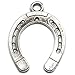 20 Horseshoe Charms silver tone horse shoe
