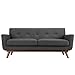 Modway Engage Mid-Century Modern Upholstered Fabric Loveseat In Gray