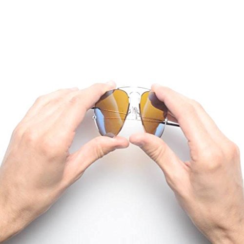 Eagle Eyes Memory Flex Aviators - Polarized Sunglasses, Gold/Gold