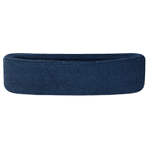 Suddora Headbands (Also in Neon Colors) - Athletic Cotton Terry Cloth Head Sweatband for Sports (NAVY) Suddora Headbands (Also in Neon Colors) - Athletic Cotton Terry Cloth Head Sweatband for Sports (NAVY)