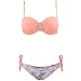 JingQi Womens Push Up Diamond Decorated Beach Bandeau Bikini (Small, Orange)