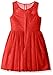 My Michelle Girls' Big Sleeveless Dress with Rhinestone Neckline Sheer Yoke Pleated Top and Tulle Skirt