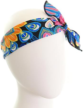 ice cream Removable BOW Training Headband: No slip - No sweat, Peacock Blue