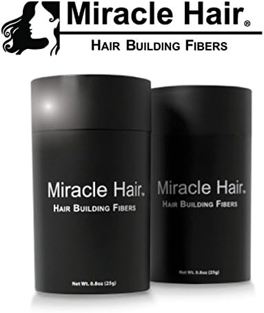 MIRACLE HAIR 150 Day Supply: Premium Hair Fibers For Thinning Hair - Thicker, Fuller Looking Hair In 60 Seconds! (BLACK)
