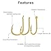 AotengStar Black Gold Octopus Fishing Hooks Tackle Freshwater Saltwater Fish Hooks Assortment with 10 Different Sizes Include Fishhooks Box