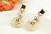 BAMOER 18K Rose Gold Plated Filigree Cubic Zirconia Round Halo Dangle Earrings for Women Girls CZ Jewelry