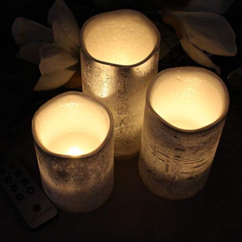 LED Lytes Battery Operated Flameless Candles Set of 3 Round Rustic