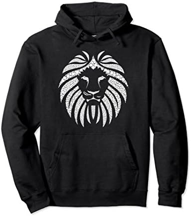 Unisex Africa Lion face Hoodie Dad South Animals Big Five Safari Large Black