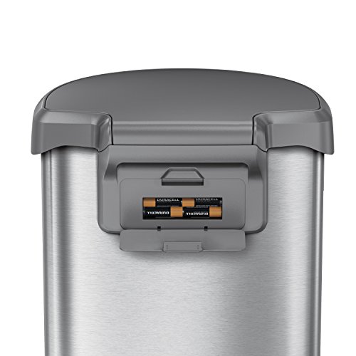 simplehuman 45 Liter / 12 Gallon SemiRound Sensor Automatic Trash Can