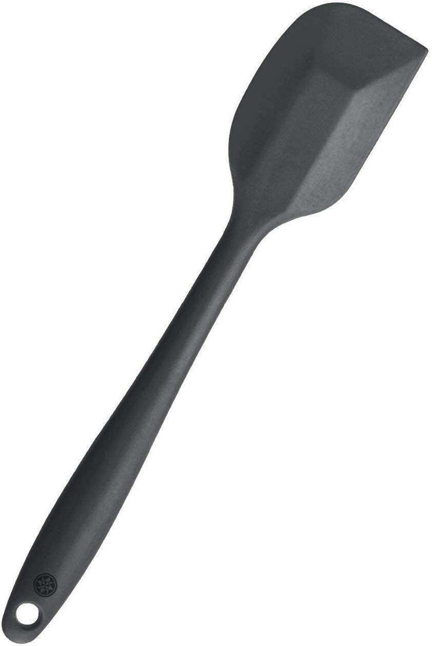 StarPack Premium Small Silicone Spatula (8.5") - High Heat Resistant to 600°F, Hygienic One Piece Design, Non Stick Rubber Cooking Utensil (Gray Black)