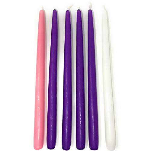FA Dumont12" Advent Candle Tapers - 4 Purple, 1 Pink and 1 White