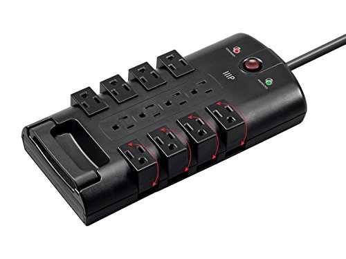 Monoprice Rotating Surge Computer Surge Protector, Black (115874)