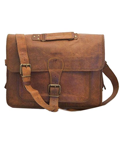 Leather Bag For Men Office Use By iHandikart Handicraft |Messenger Bag |Real Leather Bag |Genuine Leather Bag | Shoulder Messenger Bag (Briefcase) 15x11 inches (IHK 2310)