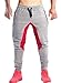 Ouber Men's Fitted Jogger Pants Gym Workout Running Sweatpants with Zipper Bottom (Gray,L)