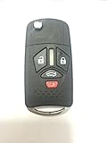 New Keyless Left Groove Smart Remote 4 Buttons Car Key Shell Case Fob for Flip Mitsubishi Eclipse Galant Lancer Endeavor Replacement Key Fob No Chip