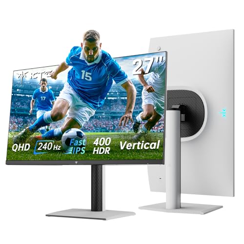 H27E6S Écran Gaming 27 Pouces QHD 2560 x 1440, 240Hz (OC 275Hz), Fast IPS, 1 ms, HDR400, FreeSync & G-Sync Compatible, Eye Care, VESA 100x100mm, Pied Réglable en Hauteur, HDMI 2.0, DisplayPort 1.4
