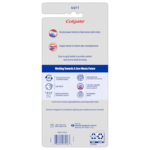Colgate Extra Clean Toothbrush, Soft Toothbrush for Adults, 6 Count (Pack of 1)
