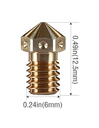 Boquilla extra de latón V6 para impresora 3D, 3DMV6, 4 unidades, 0.069 in, 0.008 in, 0.016 in, 0.024 in, 0.031 in