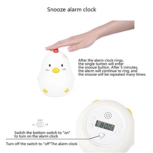 image for Wake Up Light Alarm Clock ,Aolvo Silicone Cute Creative Chicken Touch 