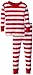 New Jammies Little Boys' Toddler Organic Pajama Rw Classic Stripes, White/Red, 3T