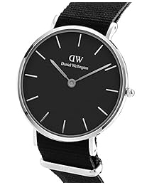 Daniel Wellington 'Classic Petite' reloj Casual de cuarzo, Acero inoxidable y nailon, color: negro (modelo: dw00100248)