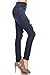 Women's Stretch Pull-On Skinny Ripped Distressed Denim Jeggings W/Pockets Medium Dark Denim