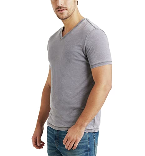 Lucky BRAND Venice Burnout Men's Small Short Sleeve Shirt Gray Cotton V ...