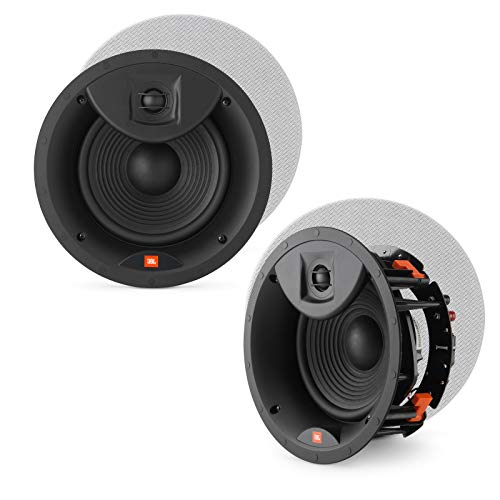 JBL LAE8C 8″ in-Ceiling Speakers 2-Way Frameless Design with White Magnetic Grille – (2 Pack)