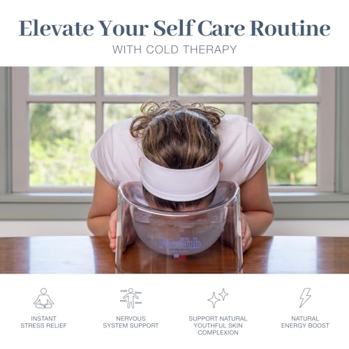 The FaceTub Face Ice Bath Bowl with Breathing Tube, Face Tub Ice Bowl for Cold Therapy to Support Skin Health & Relaxation, FaceTub for Facial Bath Cold Plunge, Vagus Nerve Stimulator Made in the USA