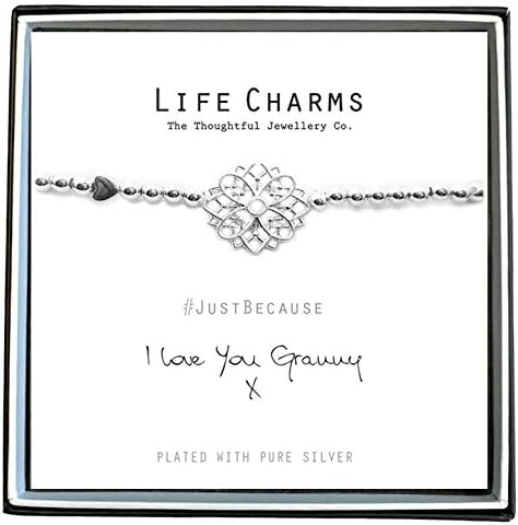 Life Charms I Love You Granny Bracelet, Silver, 7.5 inch