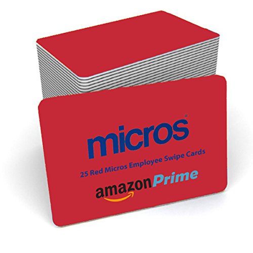 25 (RED) Micros Server Swipe Cards- + 5 Pre-Saturated 100% Alcohol Credit Card Swipe Reader Cleaning Cards