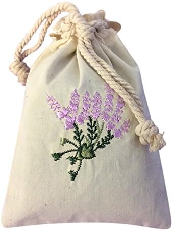 Lavender Sachet in an Embroidered Muslin Bag Wedding or Shower Favors 4x6" - Old Barn Lavender