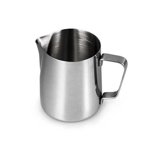 YOUZiNGS Milchkännchen aus Edelstahl zum Aufschäumen im 2er Set, Milchkanne 350ml, Milchaufschäumer für Kaffee, Milch-Schaum, Barista Aufschäum-Kännchen, Cafe, Farbe: Hochglanz Silber – Bild 3