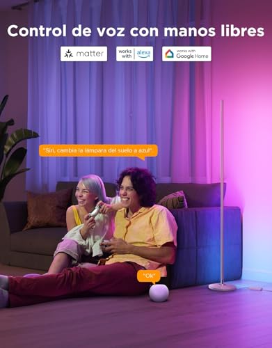 Govee Modern Floor Lamp, RGBIC LED Lamp Works with Alexa, Google Assistant, Matter, 16 Million Colors DIY and 61 Scene Modes for Bedroom, Gaming Room, Gold