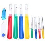 9 Piece Colorful Seam Ripper Assortment 4 Big and 4 Small Handy Stitch Ripper Sewing Tools with 1 Scissors for Removing Unwanted Hems and Seams