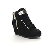 LINK PEGGY-53K Children Girl's Comfort Lace Up Hidden Wedge Sneakers