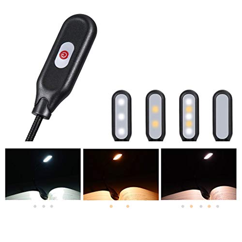 Rechargeable Book Light, Clip on Book Lamp [Upgraded] 3 Colors x3 Levels Eye Care Reading Lights, Up to 60 Hours Reading, Lightweight, Ideal for Bookworms, Kids - Shipped From USA (Black) - Thumbnail 5