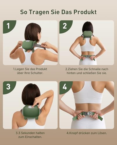 Massager, 4D Neck Massager with Heat, Heating Neck, 3 Massage Settings & 2 Heat Settings, Deep Tissue Massage for Neck and Shoulders, Rechargeable, Bionic Massager for Parents
