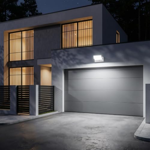 Klighten 24W LED Outdoor Wall Light with Motion Sensor 6000K, White | IP65 Waterproof, Rotary, Outdoor Lighting Aluminium, 1500 Lumen Cool White Light, for Entrance Garden