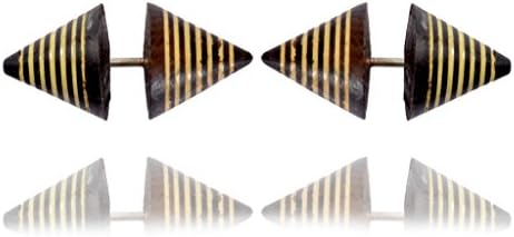 Ethnic Tribal Organic Wood Craft Handmade Multi Fake Guage Wooden Earring WER331