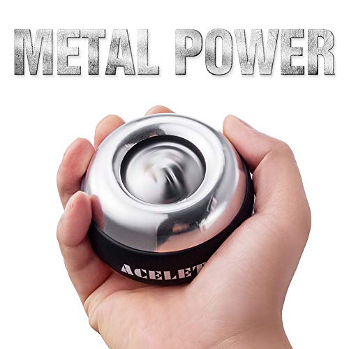 ACELETE Auto-Start 2.0 Power Ball Wrist Trainer Ball Forearm Exerciser Wrist Strengthener Workout Toy Spinner Gyro Ball with LED Lights